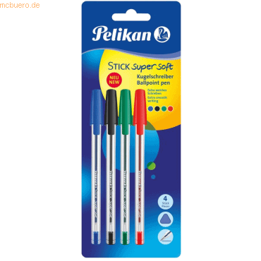 10 x Pelikan Kugelschreiber Stick K86s super soft VE=4 Farben von Pelikan