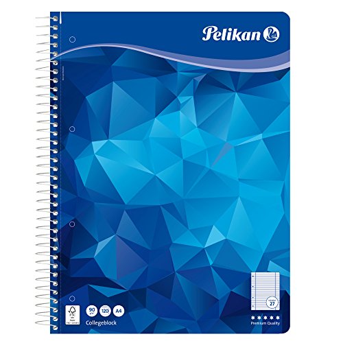 Pelikan 100090 Spiralblock A4, 120 Blatt, Lineatur 27 (liniert), Schulschreibpapier, 90g/m², FSC Mix, weiß von Pelikan