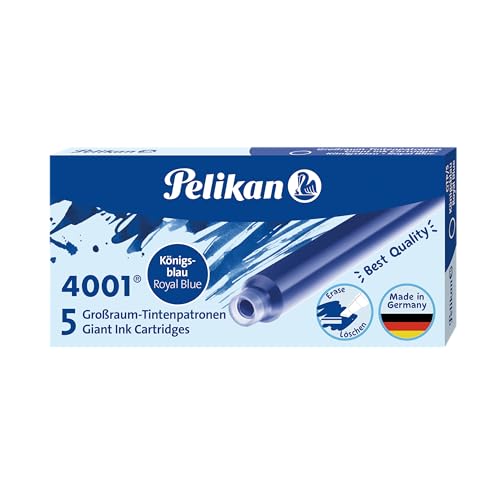 Pelikan 310748 Großraum-Tintenpatrone 4001, königsblau, 5 Patronen in Faltschachtel von Pelikan