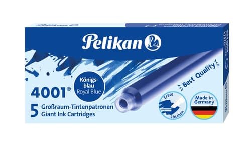 Pelikan 310748 Großraum-Tintenpatrone 4001, königsblau, 5 Patronen in Faltschachtel von Pelikan