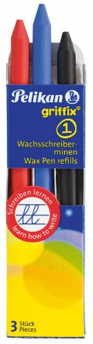 Pelikan 723387 Wachsmalstifte, Wachsmalblöcke, Wachsmaltropfen-Etuis Wachsmalstiftmine Griffix 3 Stück von Pelikan