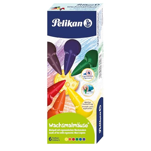 Pelikan 804073 Wachsmalmäuse, 1 Stück (1er Pack), rot, Gelb,Rot,Grün,Blau von Pelikan