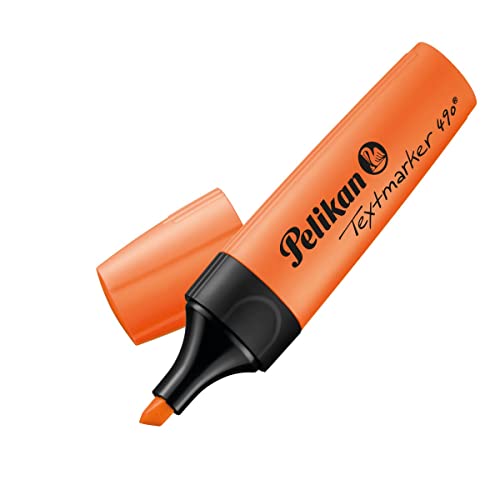 Pelikan 814119 Textmarker 490, Leuchtorange, 10 Stück in Faltschachtel von Pelikan