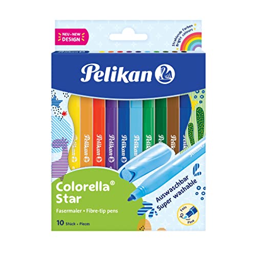 Pelikan Fasermaler Colorella® Star C 302, 10 Farben, 822299, Gelb, Rot von Pelikan