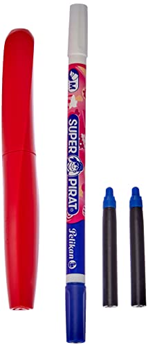 Pelikan Twist in verschiedenen Farben, ergonomischer Kugelschreiber, Rechts- und Linkshänder für Schule und Büro, nicht verformbare M-Spitze, 2 blaue Patronen und Radiergummi, nachfüllbar von Pelikan