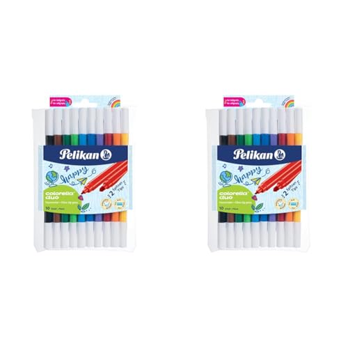 Pelikan 973172 Fasermaler Colorella Duo, 1 Set, 10-farbig (Packung mit 2) von Pelikan