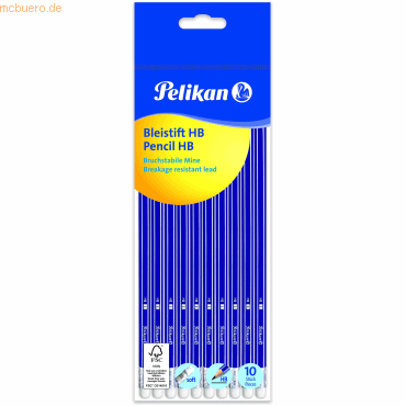 12 x Pelikan Bleistift HB sechskant mit Tipradierer VE=10 Stück von Pelikan