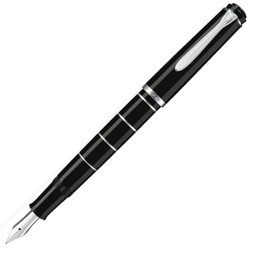 Pelikan Elegance M215 Füllfederhalter Black Ringed F Noir Annelé von Pelikan