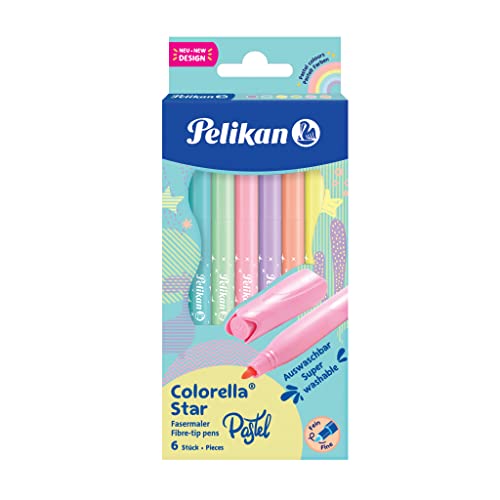 Pelikan Fasermaler Colorella® Star PASTELL, 6 Farben, 822282 von Pelikan