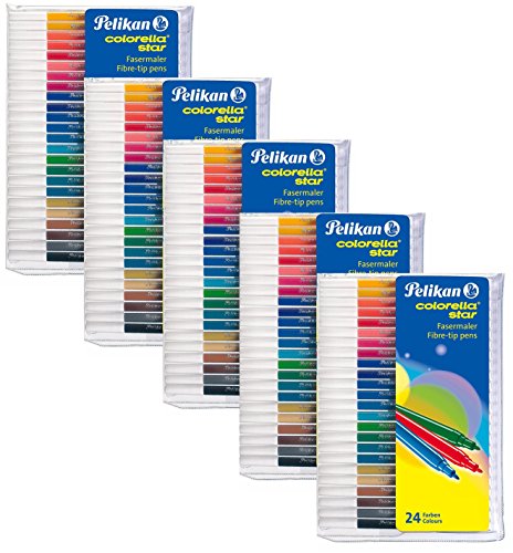 Pelikan Fasermaler Colorella Star, 5 Set, 24-farbig (Fasermaler Colorella Star, 24 Farben | 5 Set) von Pelikan