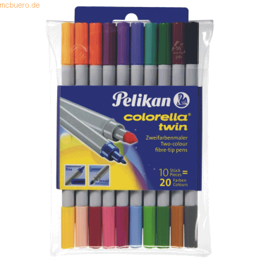 2 x Pelikan Faserschreiber Colorella twin C304 20 Farben von Pelikan