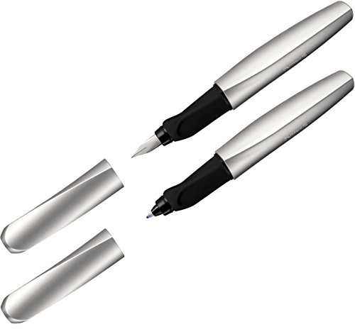 Pelikan Füllfederhalter + Tintenroller Twist (Silber, 2er Set) von Pelikan