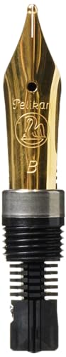 Pelikan Füllfederhalter M200, Edelstahl, Breit, Schwarz, Beidhändig, Rund, Verschraubbare Kappe, Nachfüllbar, Kalligraphie von Pelikan