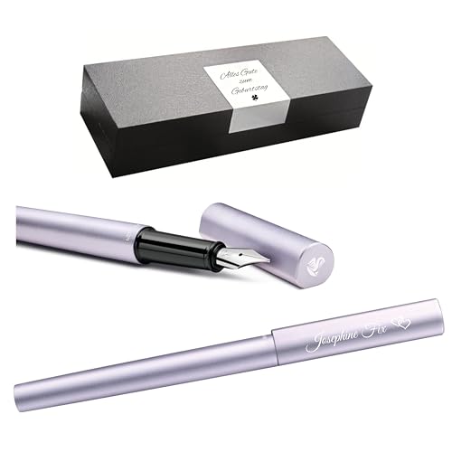 Pelikan Füllhalter Ineo® Elements P6 mit Gravur Geschenk - einzigartige Stifte mit Namen - personalisierte Geschenke zu Weihnachten - Füllfederhalter personalisiert (Lila-Violett) von Pelikan