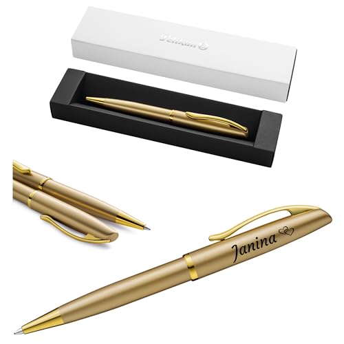 Pelikan Jazz® Noble Elegance K36 Kugelschreiber mit Gravur Geschenketui - einzigartige Stifte mit Namen - personalisierte Geschenke - Kugelschreiber personalisiert (Gold Gelb) von Pelikan