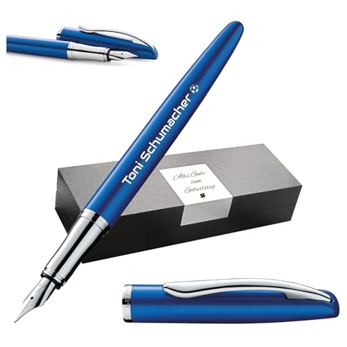 Pelikan Jazz® Noble Elegance P36 Füllhalter mit Gravur Geschenk - einzigartige Stifte mit Namen - personalisierte Geschenke - Füllfederhalter personalisiert (Saphire Blau) von Pelikan