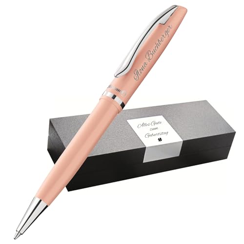 Pelikan Jazz Kugelschreiber mit Gravur Geschenk - einzigartige Stifte mit Namen - personalisierte Geschenke zu Weihnachten - Kugelschreiber personalisiert (Gravur, Pastell-Apricot) von Pelikan