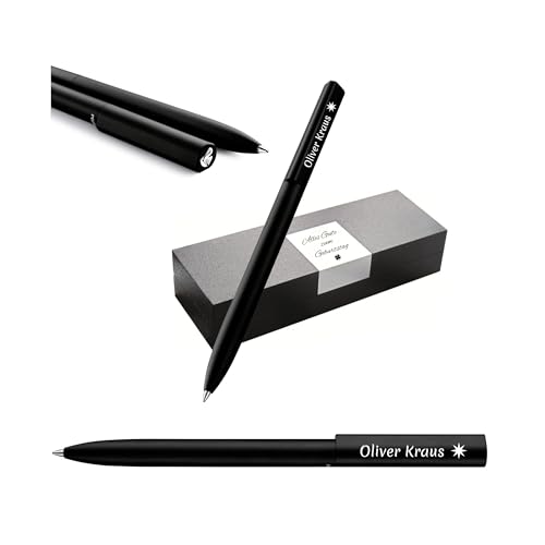 Pelikan Kugelschreiber Ineo® Elements K6 mit Gravur Geschenk - einzigartige Stifte mit Namen - personalisierte Geschenke zu Weihnachten - Kugelschreiber personalisiert (Schwarz) von Pelikan