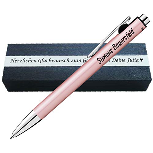 Pelikan - Kugelschreiber Metallic Rosegold inkl. Box und Gravur als Geschenk & Wunschsymbol & Gravur auf Box Snap Metallic K10 Rosegold FS PS52Box2 von Pelikan