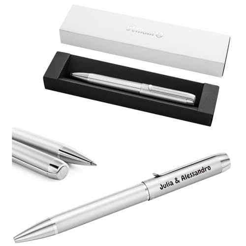 Pelikan Kugelschreiber Pura® K40 mit Gravur Geschenk - einzigartige Stifte mit Namen - Kugelschreiber personalisiert (Silber) von Pelikan