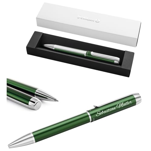 Pelikan Kugelschreiber Pura® K40 mit Gravur Geschenk - einzigartige Stifte mit Namen - Kugelschreiber personalisiert (Waldgrün) von Pelikan