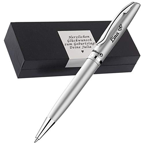 Pelikan - Kugelschreiber mit Gravur als Geschenk & Symbol mit Gravur Geschenkverpackung Kugelschreiber K36 Jazz Elegance Silber PS59 von Pelikan