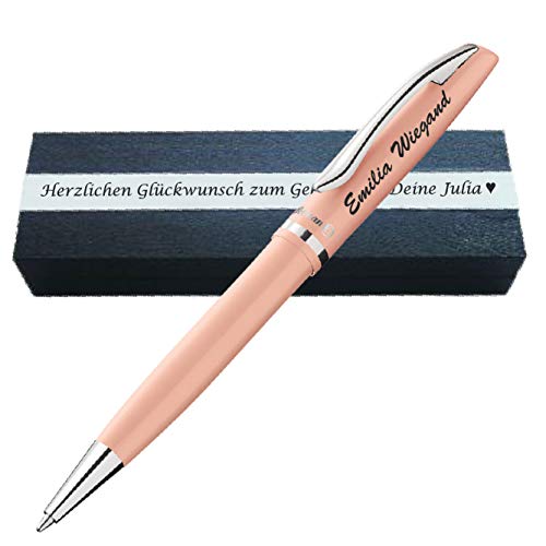 Pelikan - Kugelschreiber mit Gravur als Geschenk & Wunschsymbol moderne Geschenkverpackung mit Gravur Kugelschreiber Jazz Pastell Apricot PS23Box2 von Pelikan