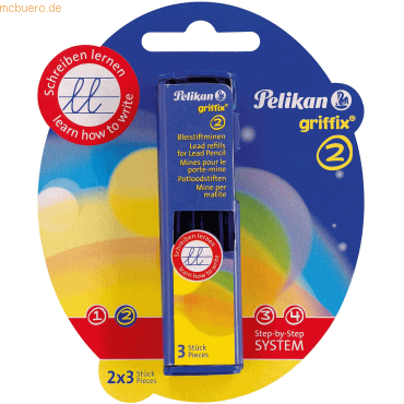 Pelikan Minen für Bleistift Griffix B1RB 2mm VE=Blister 2x3 Minen von Pelikan