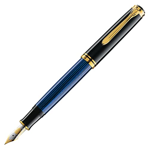 Pelikan Premium M800 Füllfederhalter, Feder F Plume Schwarz/Blau von Pelikan