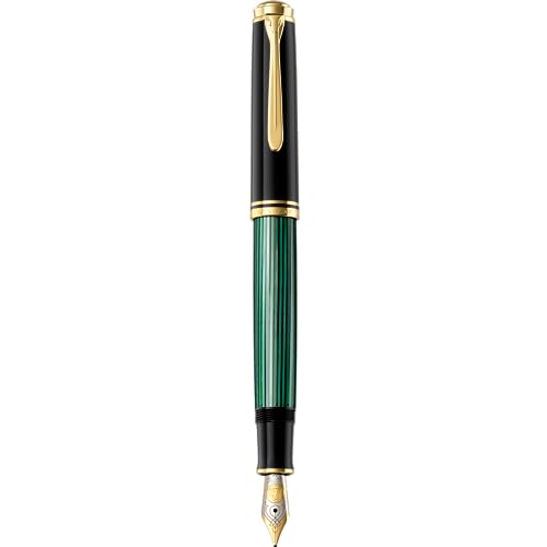 Pelikan Premium M800 Füllfederhalter, Feder F Plume schwarz/grün von Pelikan