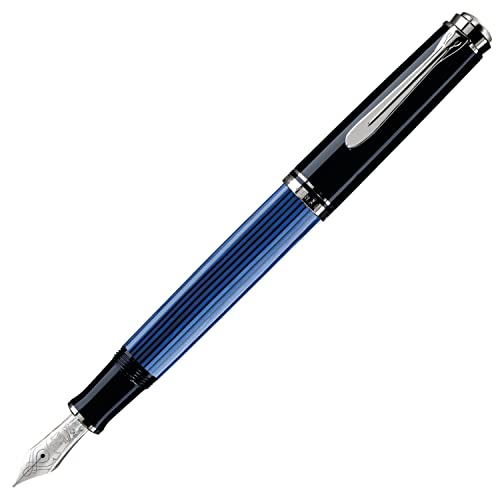 Pelikan Premium M805 Füllfederhalter, Feder F Plume Schwarz/Blau von Pelikan