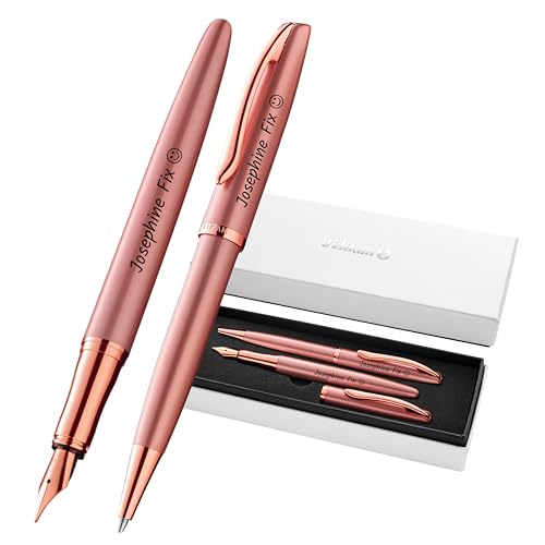 Pelikan Schreibset Jazz® Noble Elegance K/P36 Kugelschreiber und Füllhalter mit Gravur Geschenk - einzigartige Stifte mit Namen - personalisierte Geschenke (Pink Rose) von Pelikan