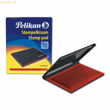 5 x Pelikan Stempelkissen Gr. 2 (7x11cm) Kunststoffgehäuse rot von Pelikan