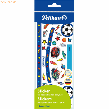 Pelikan Sticker-Etikett Blau / Fussball 1 Blatt von Pelikan