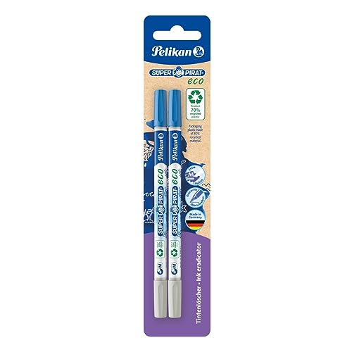 Pelikan Tintenlöscher SuperPirat eco Strichstärke M (Multispitze) Blisterverpackung mit 2 Stück, 1 Stück (2er Pack) von Pelikan