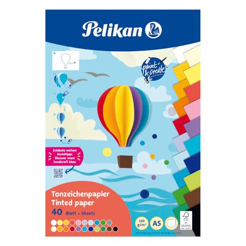 Pelikan Tonpapier Block A5, 40 Blatt in 21 Farben von Pelikan