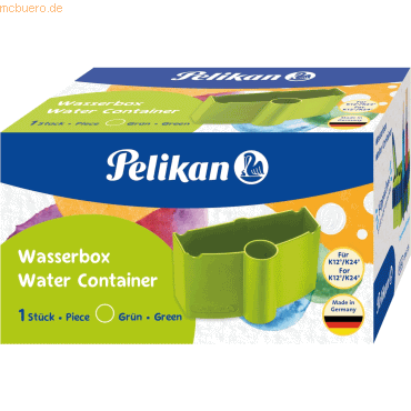 Pelikan Wasserbecher mit Pinselhalter 6,2x6,4x10,7 grün von Pelikan