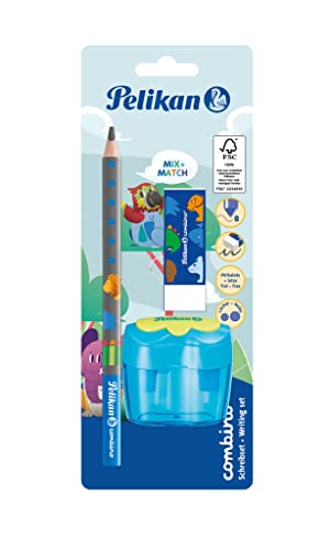 Pelikan combino® Set mit Schreiblernbleistift, Radiergummi und Anspitzer, blau von Pelikan