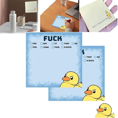 Lustige Enten-Haftnotizen, lustige Enten-Aufkleber, lustige Haftnotizen, lustige Arbeitsaufkleber, Geschenk für Kollegen, Freunde, Bürobedarf (A, 2 Stück) von Pelinuar