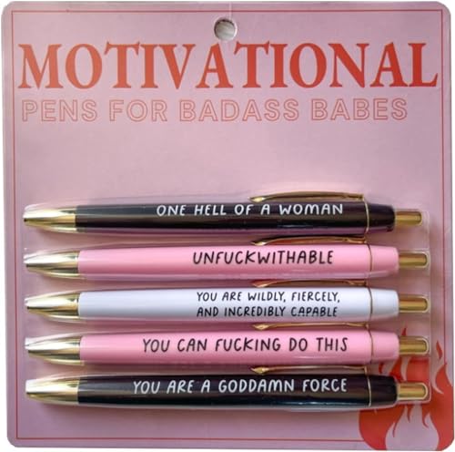 Motivierendes Badass-Stift-Set – lustige Stifte mit Schimpfwort für den täglichen Gebrauch, Inspirationsstifte, Schimpfwort, täglicher Kugelschreiber-Set, Schule, Büro, Zuhause, lustige Bürogeschenke von Pelinuar