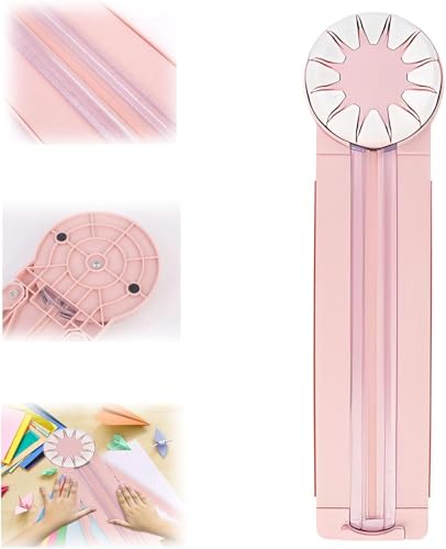 Paper Craft Kantenschneider, 12 Formen in 1, Papierkantenschneider, Kantenschneider, Papierbasteln, multifunktionale Papierschneidemaschine mit Messungen für Scrapbooking, Fotokarton (Rosa) von Pelinuar