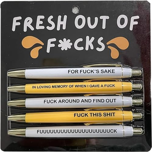 Pelinuar Motivierendes Badass-Stift-Set – lustige Stifte mit Schimpfwort für den täglichen Gebrauch,Inspirationsstifte,Schimpfwort,täglicher Kugelschreiber-Set,Schule,Büro,Zuhause,Bürogeschenke von Pelinuar