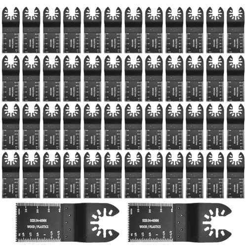 50Tlg Multitool Sägeblätter Holz Set, Oszillierende Sägeblätter, Holz Metall Oszillierende, Multitool Sägeblätter Holz Kunststoff Zubehör Oszillierwerkzeug für Multimaster, Einhell, Milwaukee, Bosch von Penbinmall