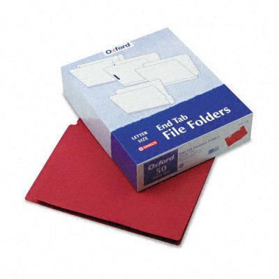 Esselte - End Tab Folders, 2 Fasteners, Letter, 50/BX, Red, Sold as 1 Box, ESSH10U13R von Pendaflex