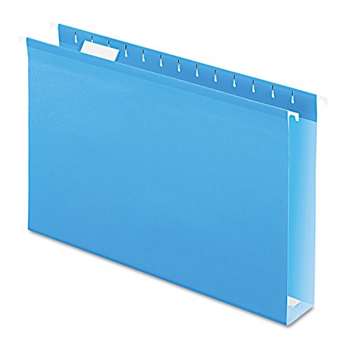 Pendaflex 04153X2 BLU Extra Capacity Verstärkte Hängemappen, 5,1 cm, legale Größe, Blau, 1/5 Schnitt, 25/BX (4153 x 2 Blau) von Pendaflex