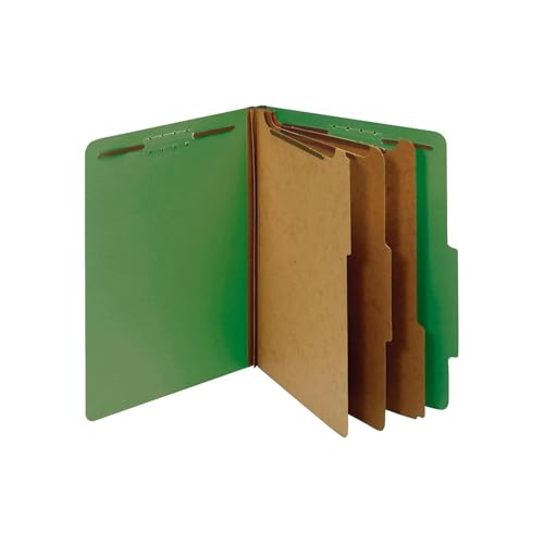 Pendaflex Classification Folders, Standard, 3 Dividers, Embedded Fasteners, 2/5 Cut Tab, Dark Green, Letter, 10/BX (24097) von Pendaflex