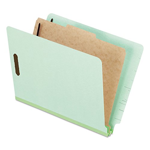 Pendaflex Pressboard End-Tab Classification Folders, Letter Size, 1 Divider, 1.75" Expansion, Light Green, Straight Cut, 10/BX (23214) von Pendaflex