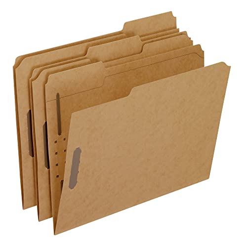 Pendaflex Fastener Folders, 2 Verschlüsse, Briefgröße, Kraftpapier, 1/3 Schnittlaschen, links, rechts, mittig, 50 Stück pro Box (FK212), Braun von Pendaflex