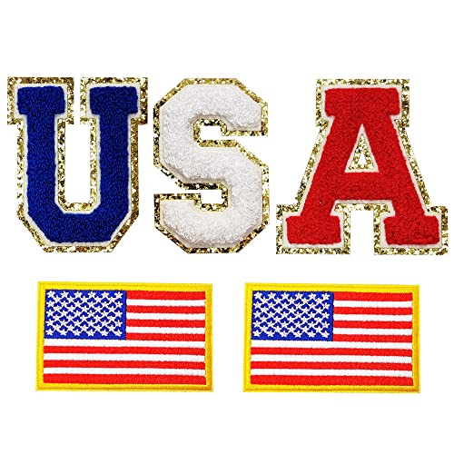 3 Stück Aufnäher zum Aufbügeln, USA-Patches, 2 Stück taktische amerikanische Flagge mit Haken und Schlaufe für Dekorationen (USA + Flagge, mehrfarbig) von Pendant of Luck