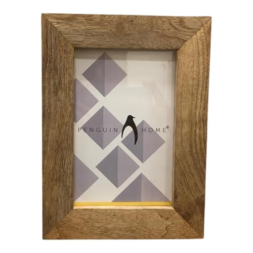 Penguin Home Mangoholz-Bilderrahmen, 10 x 15 cm, natürliches Finish, Vorderbordüre, handgefertigter Holz-Bilderrahmen für Wand oder Tisch, ideal für Heimdekoration, Geschenke von Penguin Home